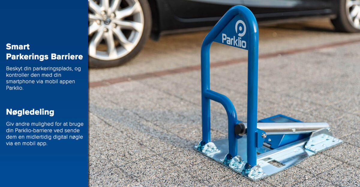 Parklio automatisk parkeringsbarriere i stål og malet i blå