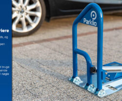 Parklio automatisk parkeringsbarriere i stål og malet i blå