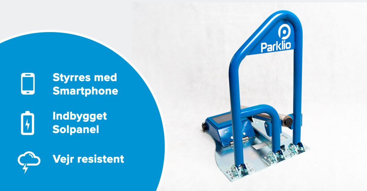 Parklio automatisk parkeringsbarriere i stål og malet i blå
