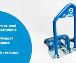 Parklio automatisk parkeringsbarriere i stål og malet i blå