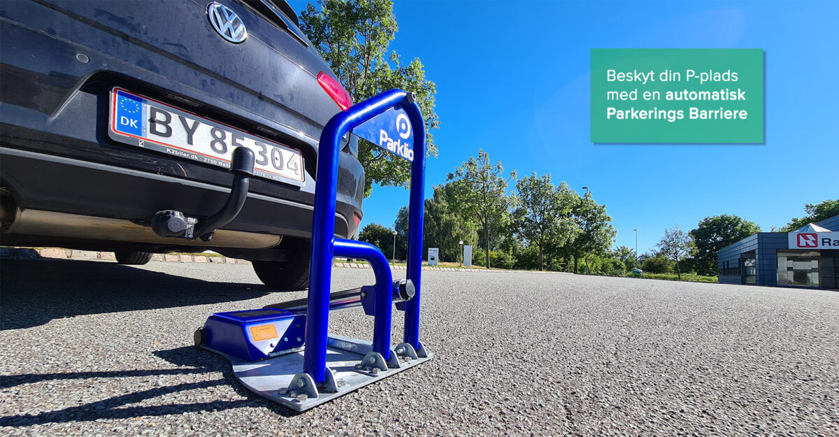 Parklio automatisk parkeringsbarriere i stål og malet i blå