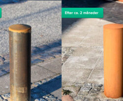 Pullert med corten top plade
