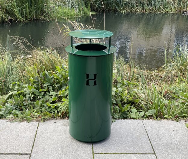 Affaldsbeholder, skraldespand i stål til udendøres