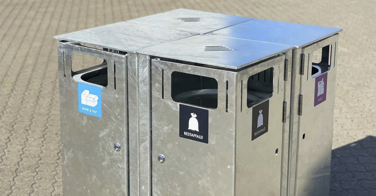 Affaldsbeholder C40 med indkast fra 2 sider velegnet til affaldssortering