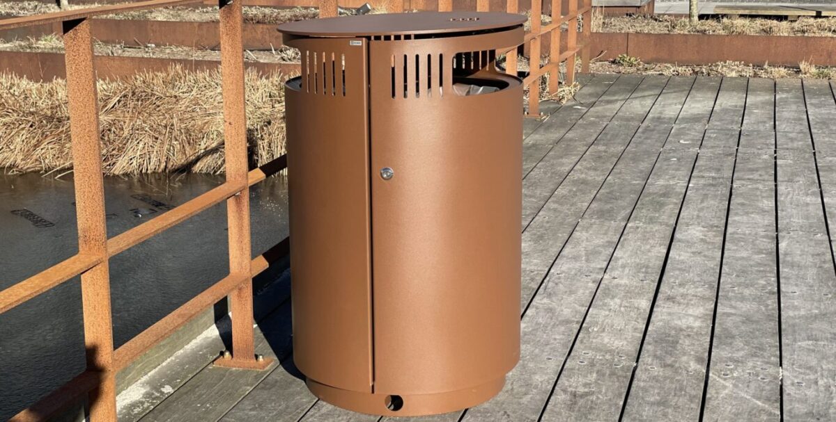 Affaldsbeholder CATTURA R220 effektiv affaldssortering 2 x 110 liter i corten farve