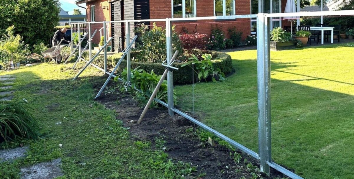 opsætning af støjskærm, støjhegn
