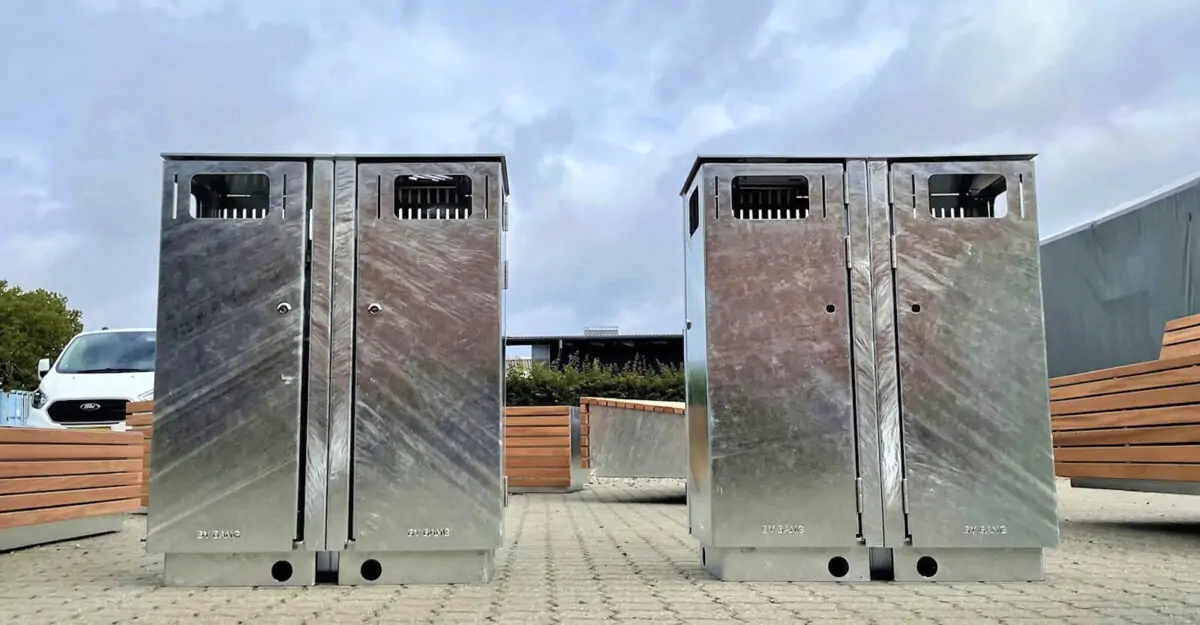 to modulære udendørs affaldsbeholdere til affaldssortering