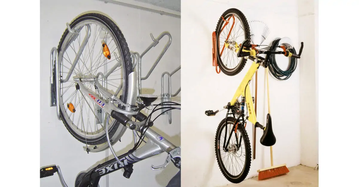 Væghængt cykelstativ til kælderrum, garager, tog eller andre områder med begrænset plads